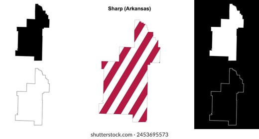 Sharp County (Arkansas) outline map set