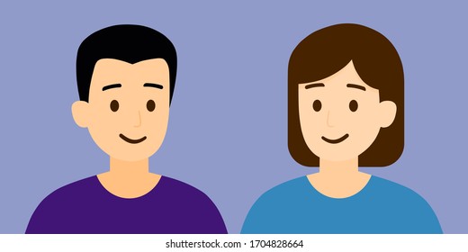 A sharp couple is smiling, vector, illustration