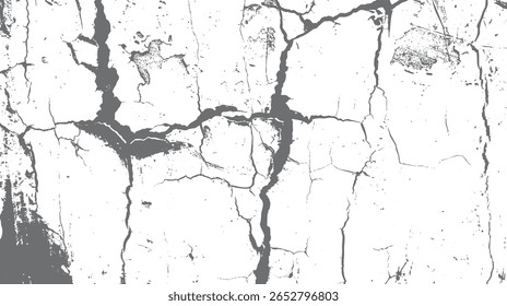 Sharp cracked surface texture background. Grunge broken lines with high contrast. Perfect for distressed, retro and raw overlays.