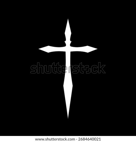 Sharp cross symbol vector minimalist design