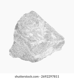 Scharfer Kristall und gebündeltes Mineral. Halbtonmuster, gestreifte Tiefe, gesprenkelter Schmutz und weiche Druckausblutung.