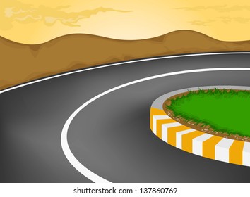 Sharp curve vector cartoon background