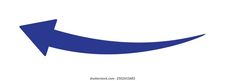 Icono de flecha curva nítida. Flecha redondeada negra.