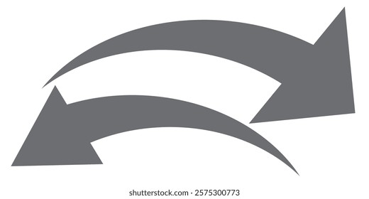 Sharp curved arrow icon. Black rounded arrow. Direction pointer pointing up	
