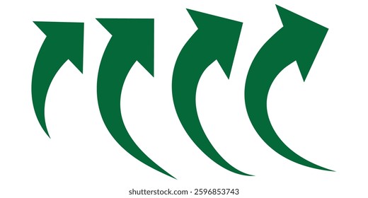 Sharp curved arrow icon. Black rounded arrow. Direction pointer pointing down	