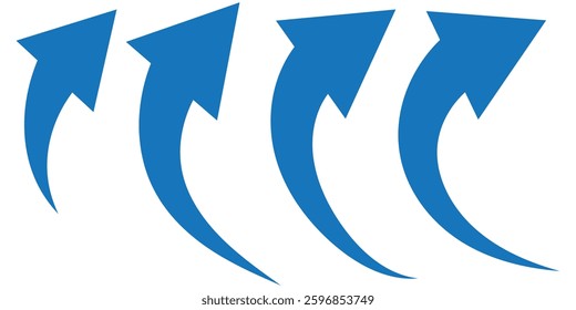 Sharp curved arrow icon. Black rounded arrow. Direction pointer pointing down	