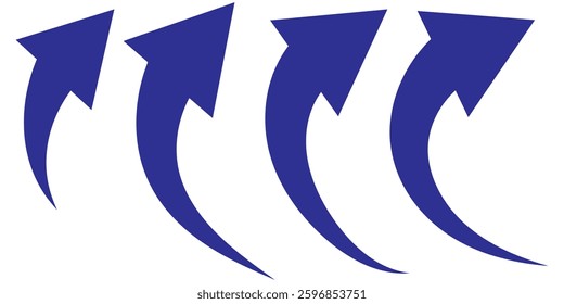 Sharp curved arrow icon. Black rounded arrow. Direction pointer pointing down	