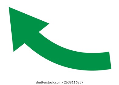 Sharp curved arrow icon. Black rounded arrow.