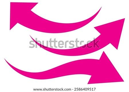 Sharp curved arrow icon. Black rounded arrow. Direction pointer pointing down