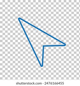 Sharp curved blue arrow icon. Arrow illustration pointing down. blue arrow for your web site design, logo, app, UI. Vector illustration. Eps file 173.