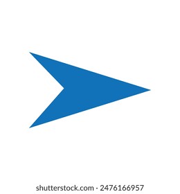 Sharp curved blue arrow icon. Arrow illustration pointing down. blue arrow for your web site design, logo, app, UI. Vector illustration. Eps file 172.