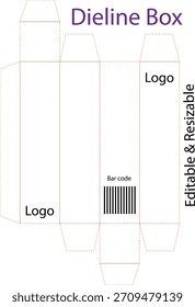 Las líneas de corte afiladas y los marcadores de pliegues claros hacen que este dieline sea ideal para Pequeñas cajas de productos y empaques impresos personalizados.