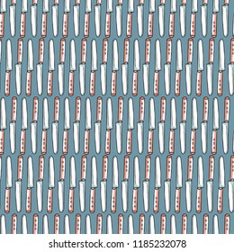 Sharp Cutting Knives Vector Pattern Seamless Hand Drawn Illustration for Butcher Stationery, Dinner Invitations, Gift Wrap, Trendy Fashion Prints, Carving Kitchen Decor, Restaurant Food Packaging