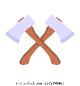 Sharp cutting tools, flat icon of axes