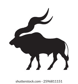 Sharp and Defined Ankole-Watusi Silhouette for High-Resolution and Detailed Printing - Ankole Watusi Vector - Ankole Watusi Icon
