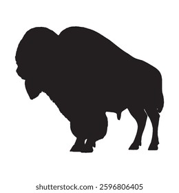 Sharp and Defined Bison Silhouette for High-Resolution Printing - Bison Vector - Bison Icon
