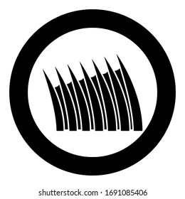 Sharp dorsal fin icon in circle round black color vector illustration flat style image