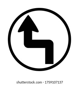 sharp double curve, curve to left, curve to right, double curve, traffic sign vector