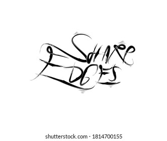 Sharp Edges lettering text on white background in vector illustration