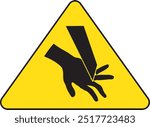 Sharp edges warning sign notice vector