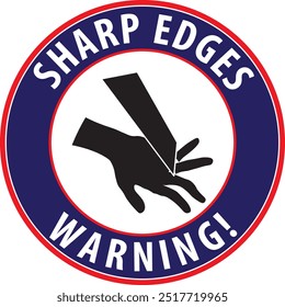 Sharp edges warning sign notice vector