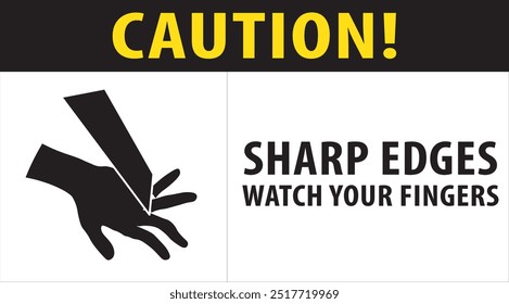 Sharp edges warning sign notice vector