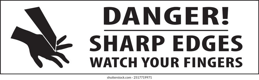 Sharp edges warning sign notice vector