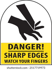 Sharp edges warning sign notice vector