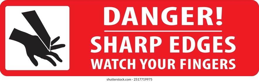 Sharp edges warning sign notice vector