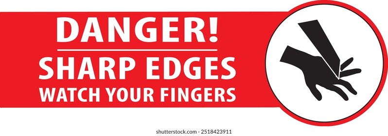 Sharp edges warning sign notice vector