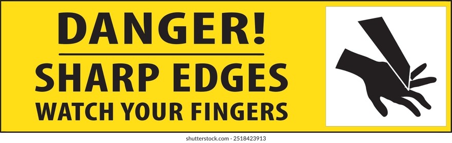 Sharp edges warning sign notice vector