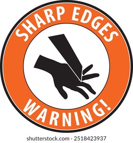 Sharp edges warning sign notice vector