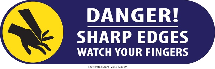 Sharp edges warning sign notice vector