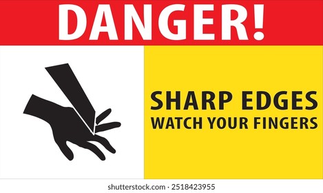 Sharp edges warning sign notice vector