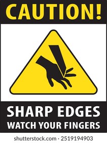 Sharp edges warning sign notice vector