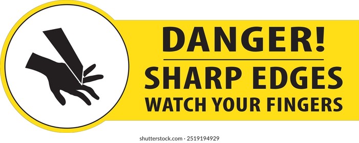 Sharp edges warning sign notice vector