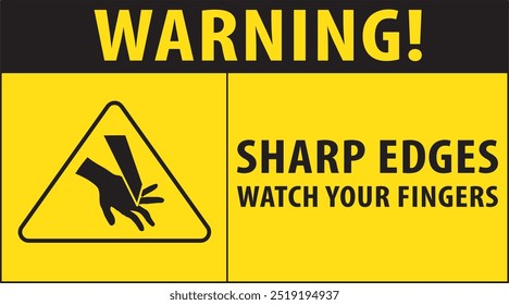 Sharp edges warning sign notice vector