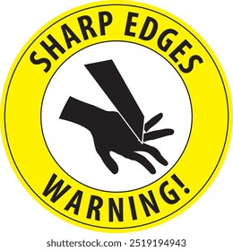 Sharp edges warning sign notice vector