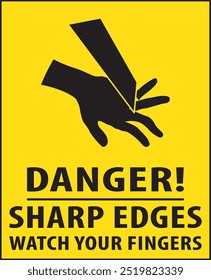 Sharp edges warning sign notice vector