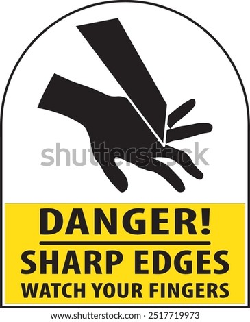 Sharp edges warning sign notice vector