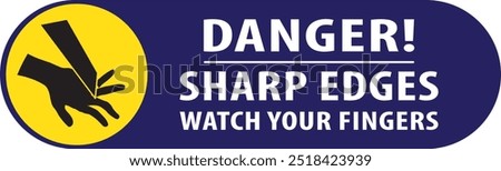 Sharp edges warning sign notice vector