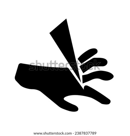 Sharp Edges Watch Your Fingers Black Icon,Vector Illustration, Isolate On White Background Label. EPS10
