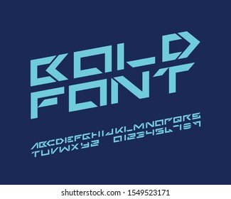 Sharp Edgy Font Set In Vector Format