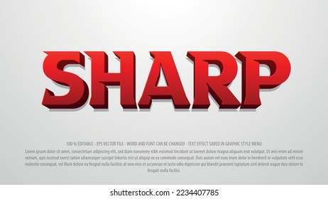 Sharp editable text effect template with 3d style use for logo and business brand