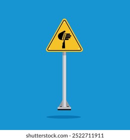 sharp element warning sign with yellow triangle board. Suitable for posters and web icons