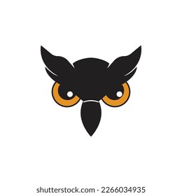 sharp eye owl vector logo icon. Abstract vector graphics simple elegant flat illustration style.