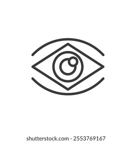 Sharp eye pain, icon in line design. Sharp, eye, pain, discomfort, ache, vision, irritation on white background vector. Sharp eye pain editable stroke icon