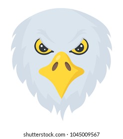 Sharp eyed eagle head with angry face