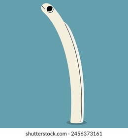 Sharp garden eel single 5 cute on a blue background, vector illustration.