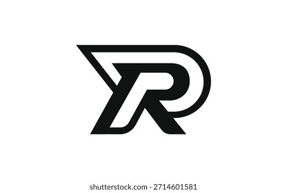 Logotipo geométrico agudo de la letra R en estilo plano atrevido del Vector ideal para la tecnología corporativa de la marca y la identidad empresarial moderna